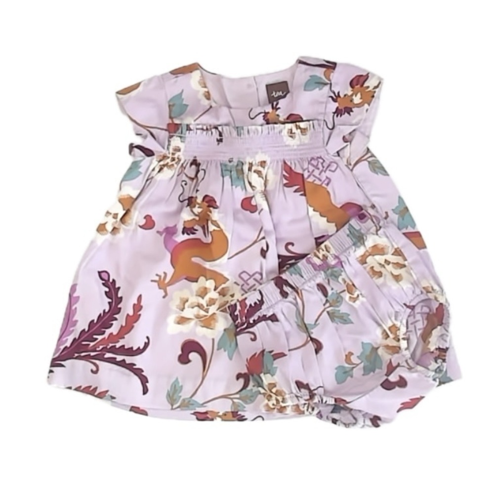 Tea Collection Girls Purple Floral Dress size: 6-9 Months
